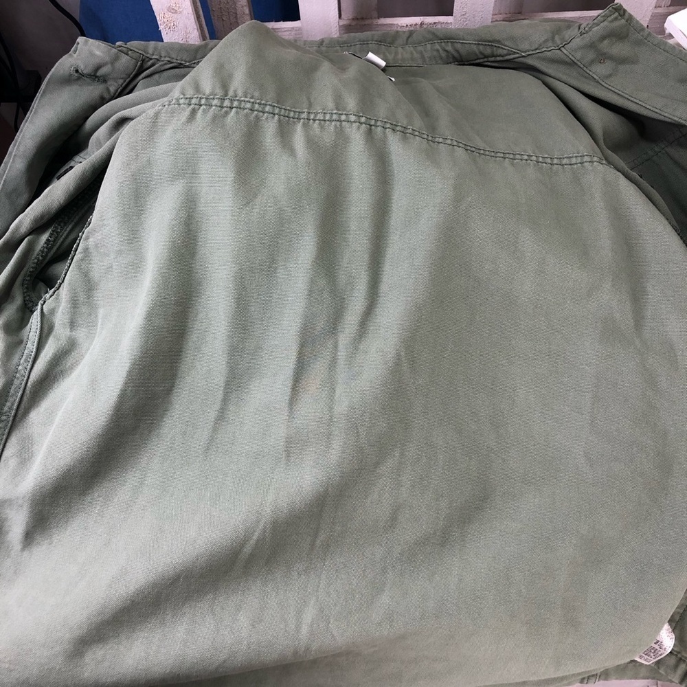 Topshop Oversized Twill Barn Jacket Sz S Army Green Cargo Utility Grunge Casual - Picture 11 of 15